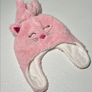 Girls Wonder Nation Fleece Lined Hat And Glove Pink Cat Set New Unused